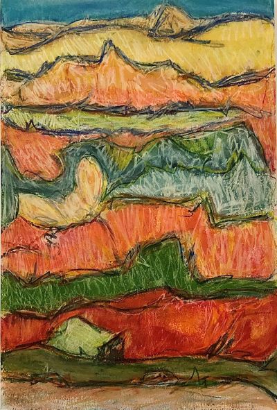 herd-rodriguez_lookingforsedona_18x12_pastel-acrylic-graphite-on-paper2021300-2mpaize