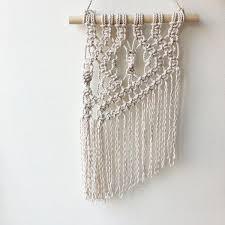 Macramé is a form of textile produced using knotting (rather than weaving or knitting) techniques. 