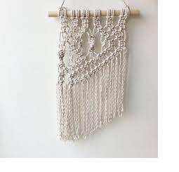 Macramé is a form of textile produced using knotting (rather than weaving or knitting) techniques. 